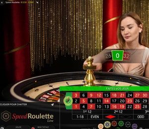 Speed Roulette, table de roulette en ligne Evolution Gaming