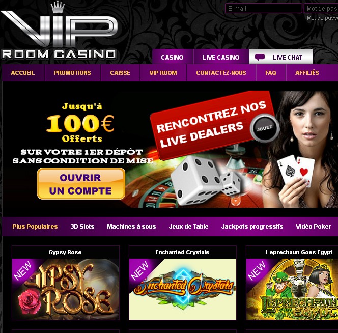 Bonus gratuit sur VIP Room Casino