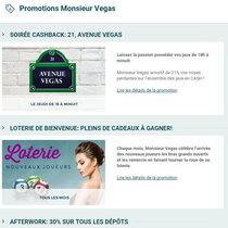 Des bonus exceptionnels sur Monsieur Vegas