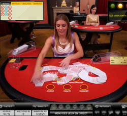 Exemple de table de baccarat en ligne d'un live casino