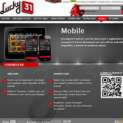 Lucky31 Casino sur mobile et tablette