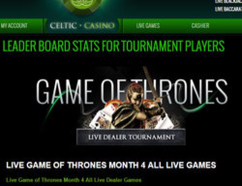 Tournoi jeux en live sur Celtic Casino