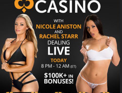 Rachel Starr et Nicole Aniston jouent les croupières en direct sur Pornhub Casino!