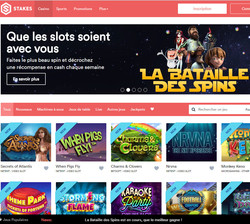 Stakes casino en ligne utilisant plusieurs logiciels