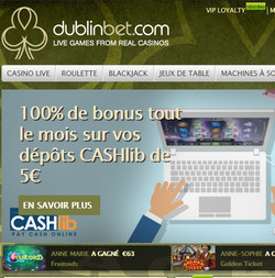 Bonus gratuit CASHlib sur Dublinbet