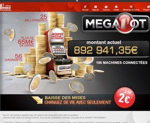 Jackpot progressif Partouche Megapot Casino de la Grande Motte
