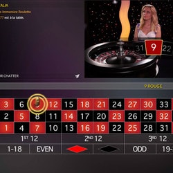 Roulette Immersive une des tables en live des 3 logiciels en direct d'Oscar Bianca Casin