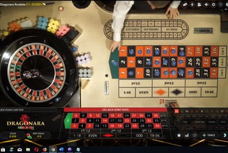 Vue aérienne de la roulette Dragonara en direct du casino Maltais