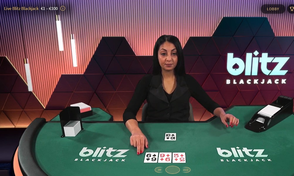 Blitz Blackjack avec croupier en direct