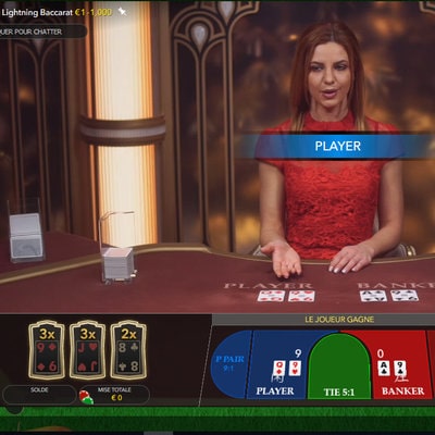 Lightning Baccarat avec croupier en direct